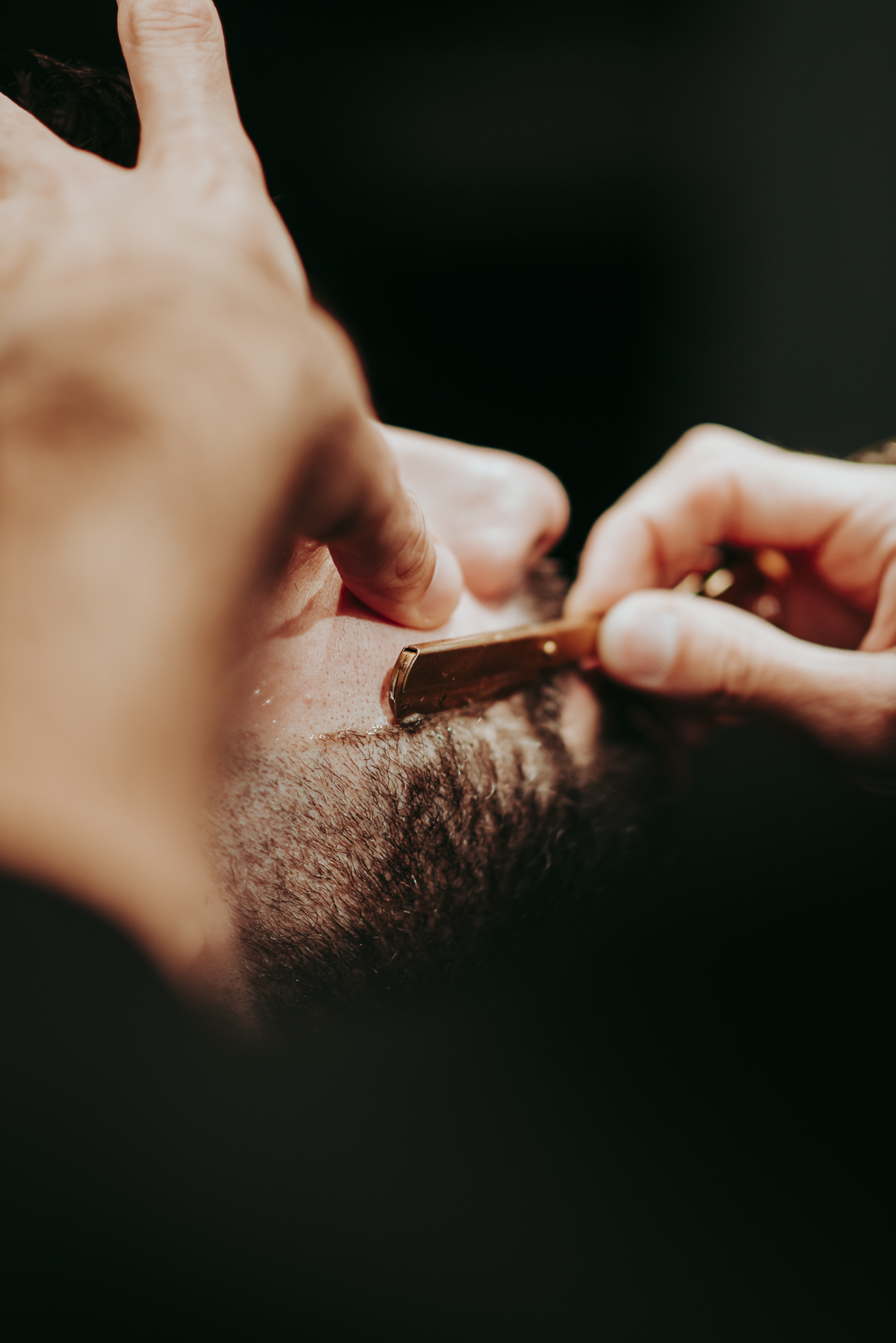 Beard trim close-up