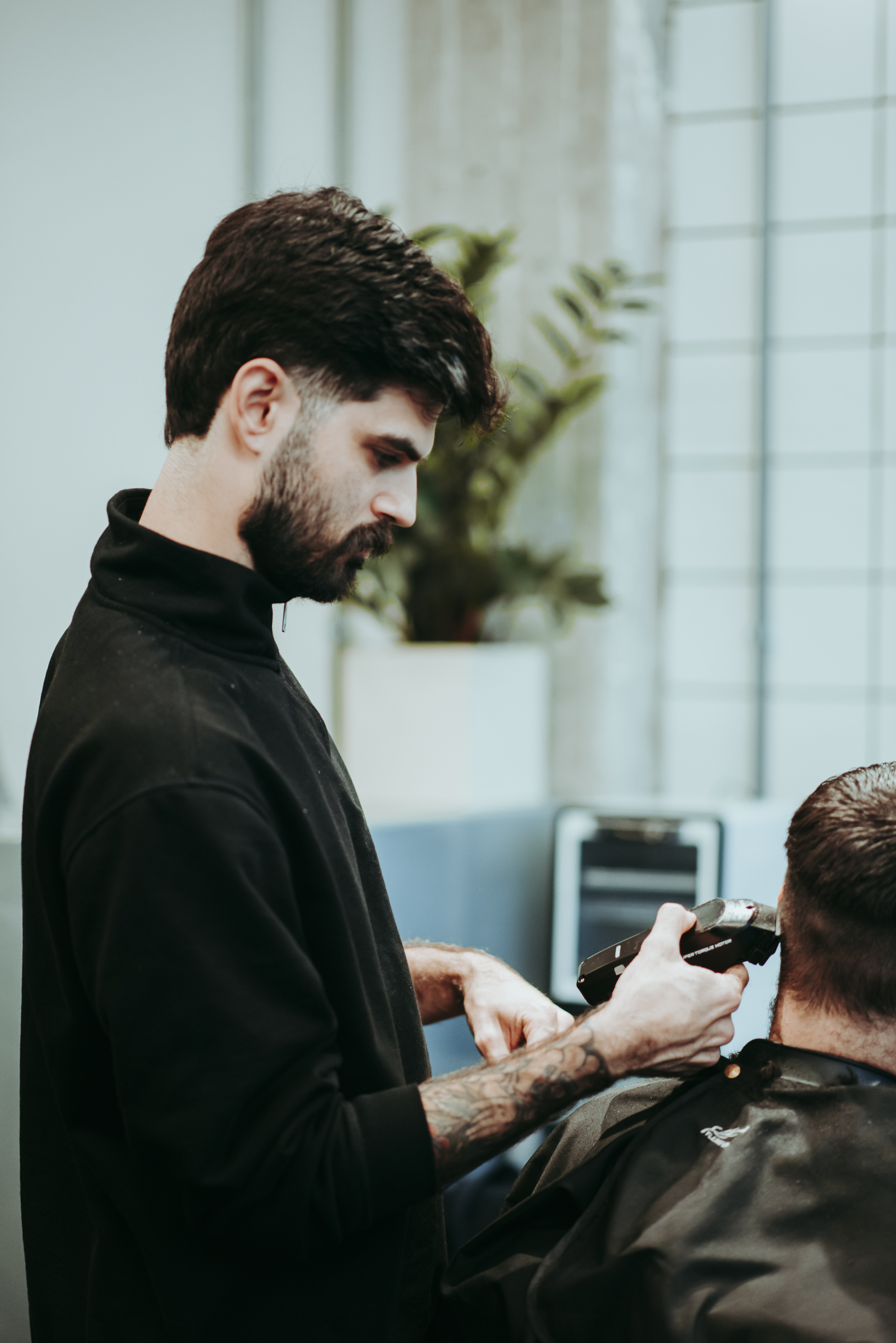 Barber at work — clipper fade